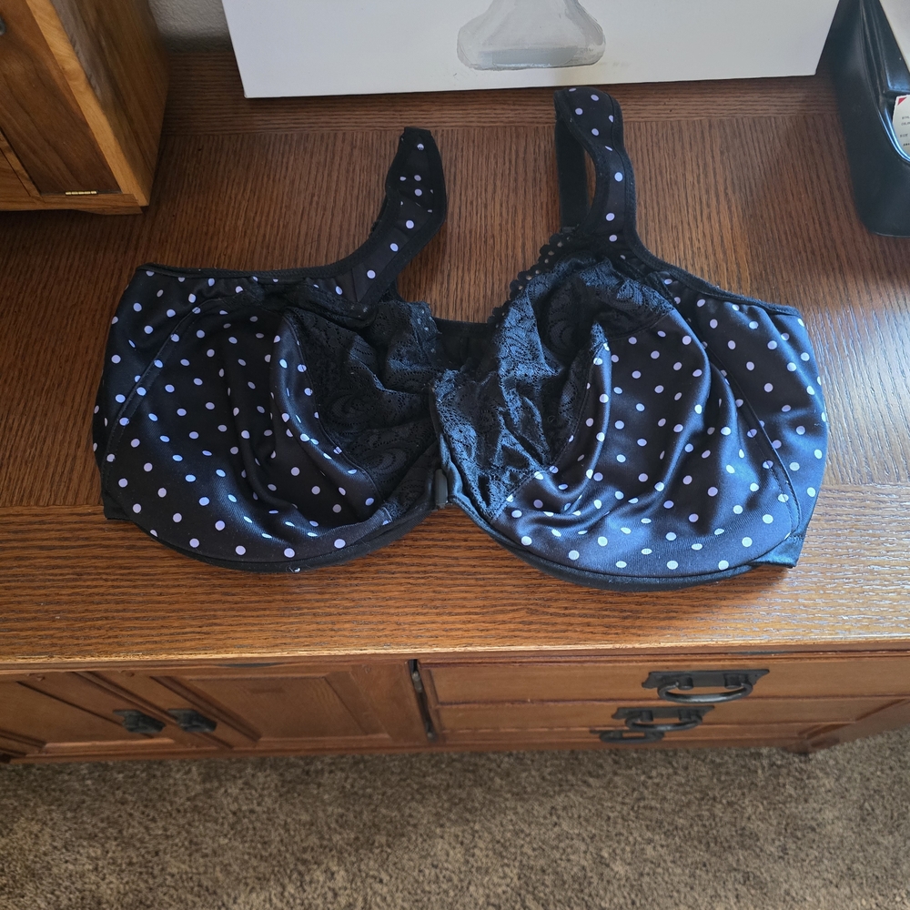 Glamorise Black and White Polka Dot Bra